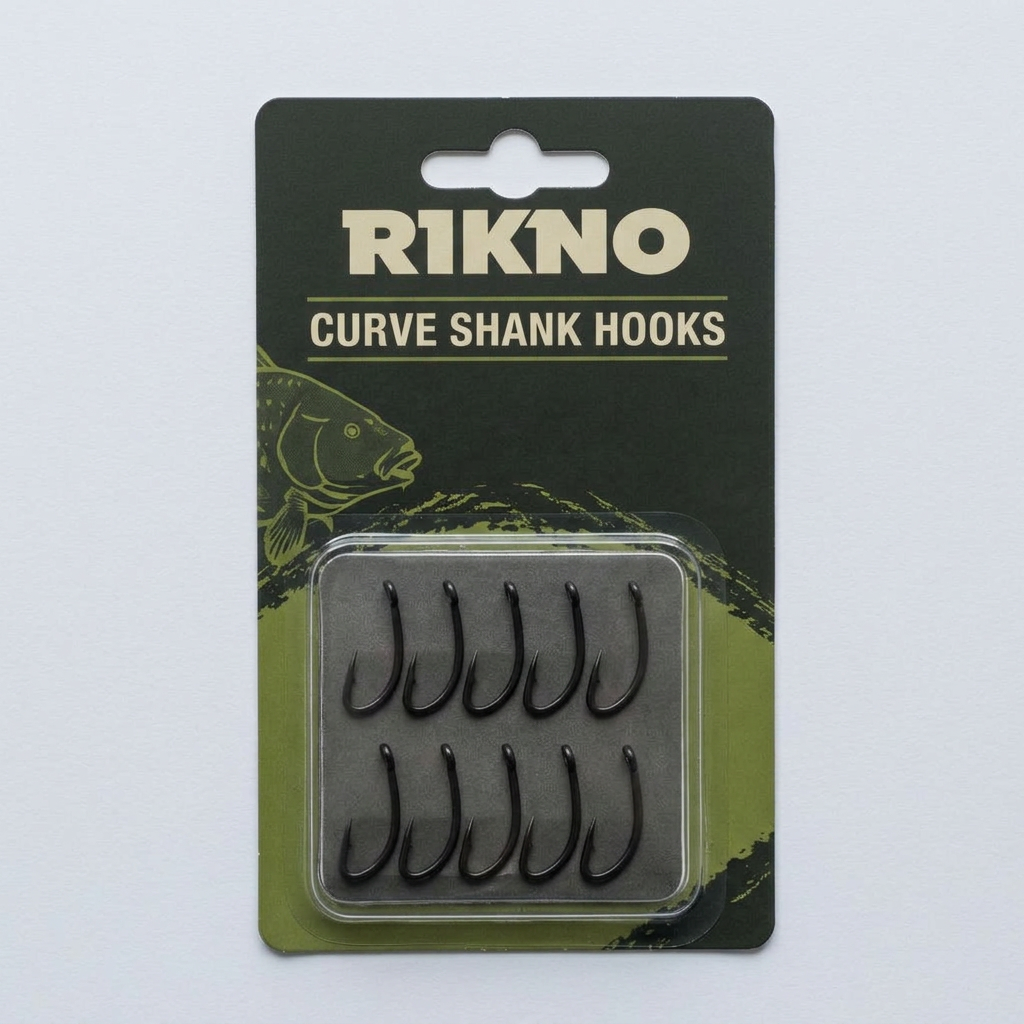Retail pack of RIKNO curve shank hooks