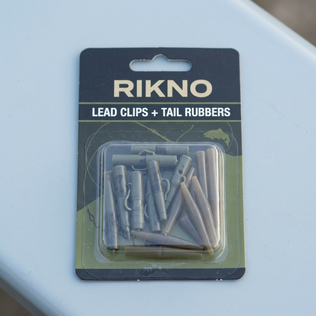 Pack of RIKNO lead clips and tail rubbers
