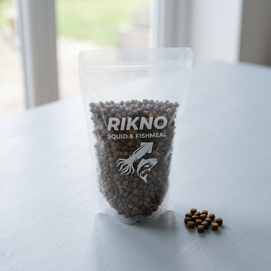 Pouch of RIKNO feed pellets